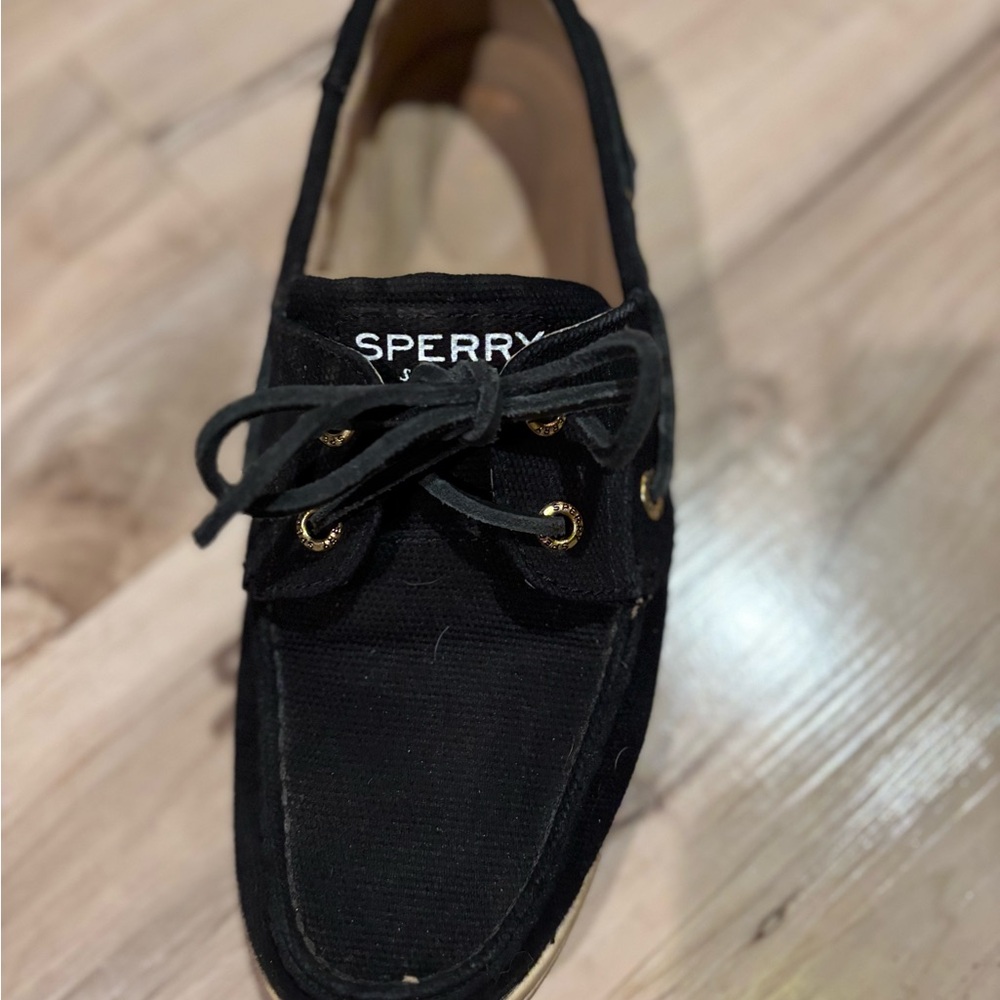 Sperry Black and Tan Boat Shoes - Picture 2 of 5
